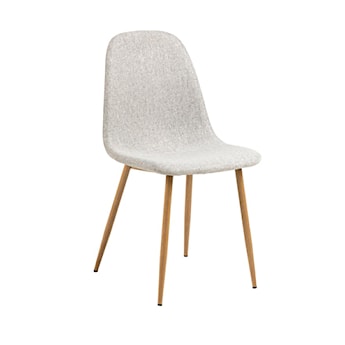 Krzesło tapicerowane Framons jasnoszare na nóżkach imitujących drewno
