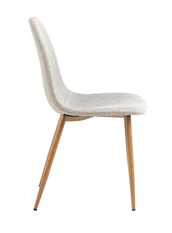 Krzesło tapicerowane Framons jasnoszare na nóżkach imitujących drewno  - zdjęcie 2