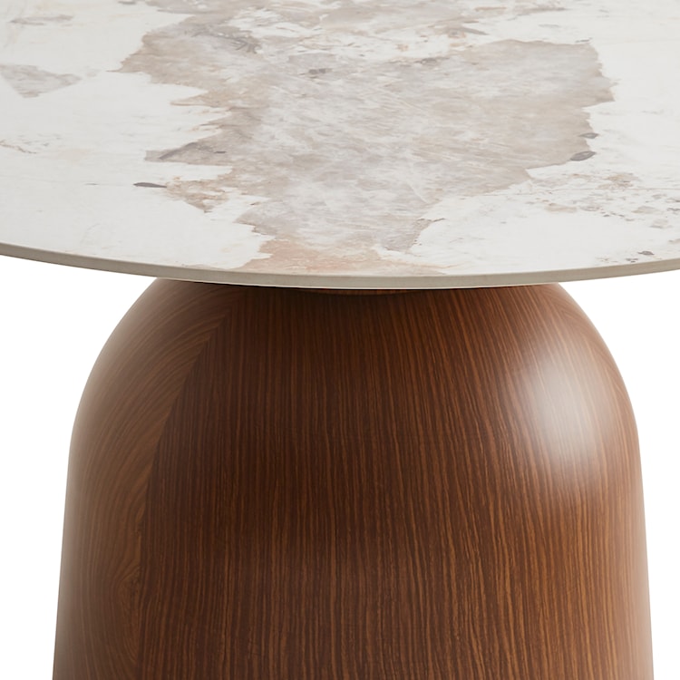 Stół do jadalni Glindro okrągły średnica 120 cm z kamiennym blatem/orzech  - zdjęcie 5