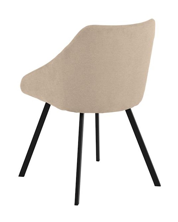 Krzesło z podłokietnikami Gurkeli tapicerowane beżowe na drewnianej podstawie  - zdjęcie 7