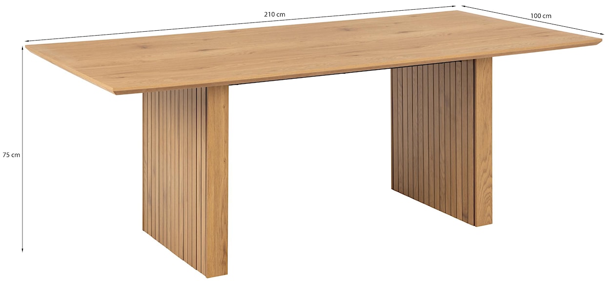 Stół Tellineo 210x100 cm z lamelowaną podstawą naturalny mat  - zdjęcie 8