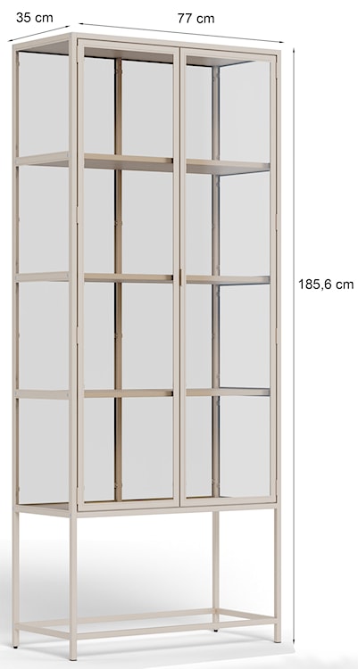 Witryna dwudrzwiowa Seaford 77 cm beżowa  - zdjęcie 12