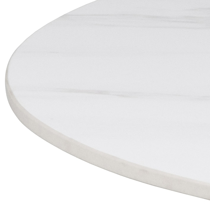 Stolik barowy Roshly średnica 80 cm biały ceramiczny blat z metalową podstawą  - zdjęcie 4