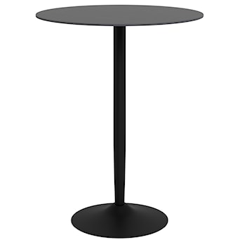 Stolik barowy Roshly średnica 80 cm czarny ceramiczny blat z metalową podstawą