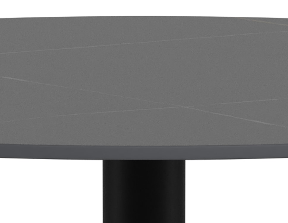 Stolik barowy Roshly średnica 80 cm czarny ceramiczny blat z metalową podstawą  - zdjęcie 4