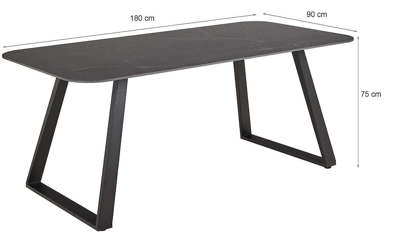Stół do jadalni Antalya 180x90 cm grafitowy ceramiczny blat  - zdjęcie 8