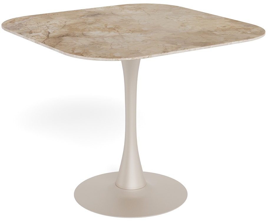 Stół do jadalni Roshly 90x90 cm beżowy ceramiczny blat 