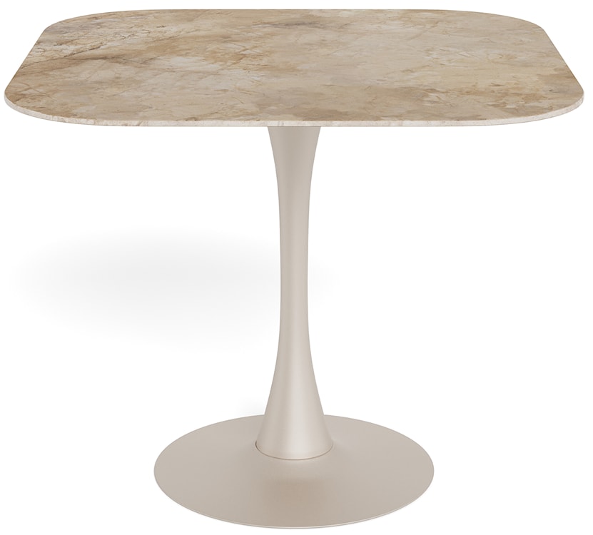 Stół do jadalni Roshly 90x90 cm beżowy ceramiczny blat  - zdjęcie 2