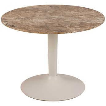 Stolik kawowy Roshly średnica 60 cm trawertyn ceramiczny blat z metalową podstawą