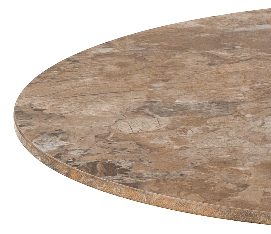 Stolik kawowy Roshly średnica 60 cm trawertyn ceramiczny blat z metalową podstawą  - zdjęcie 3