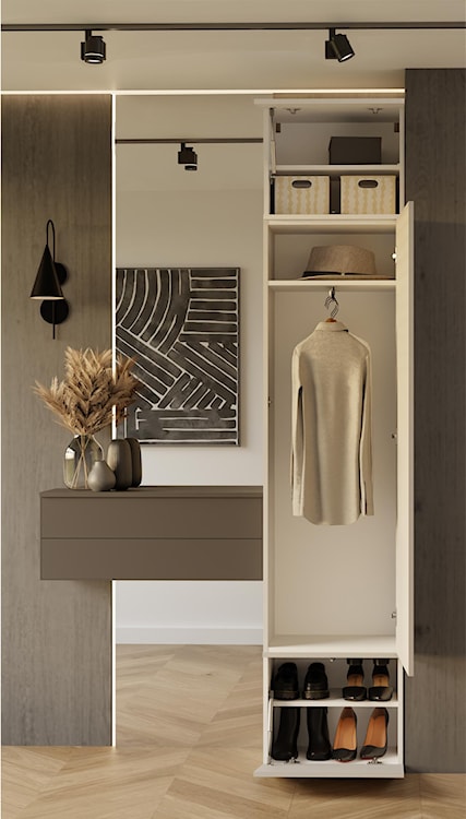 Garderoba jednodrzwiowa Haga z półkami 50 cm kaszmir  - zdjęcie 3