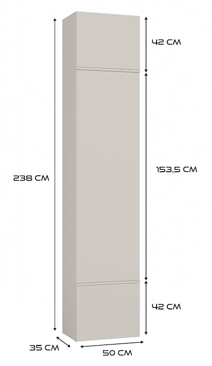 Garderoba trzydrzwiowa Haga z wieszakami i półkami 200 cm kaszmir  - zdjęcie 12