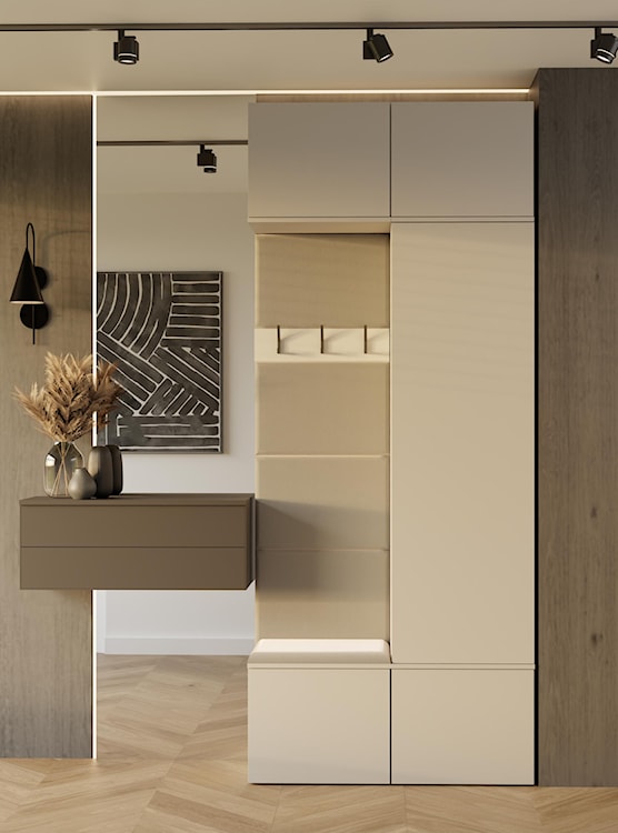 Garderoba jednodrzwiowa Haga z wieszakami i półkami 100 cm kaszmir  - zdjęcie 2