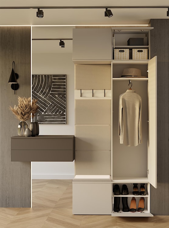 Garderoba jednodrzwiowa Haga z wieszakami i półkami 100 cm kaszmir  - zdjęcie 5