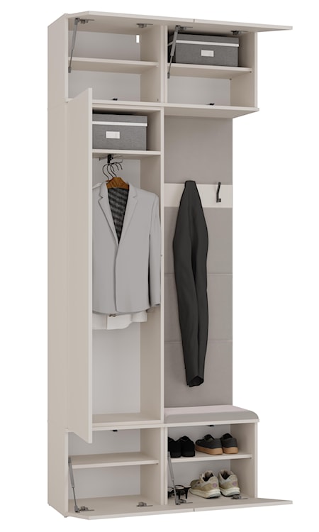 Garderoba jednodrzwiowa Haga z wieszakami i półkami 100 cm kaszmir  - zdjęcie 10