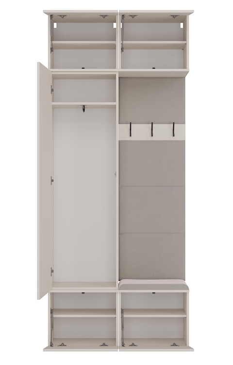 Garderoba jednodrzwiowa Haga z wieszakami i półkami 100 cm kaszmir  - zdjęcie 9