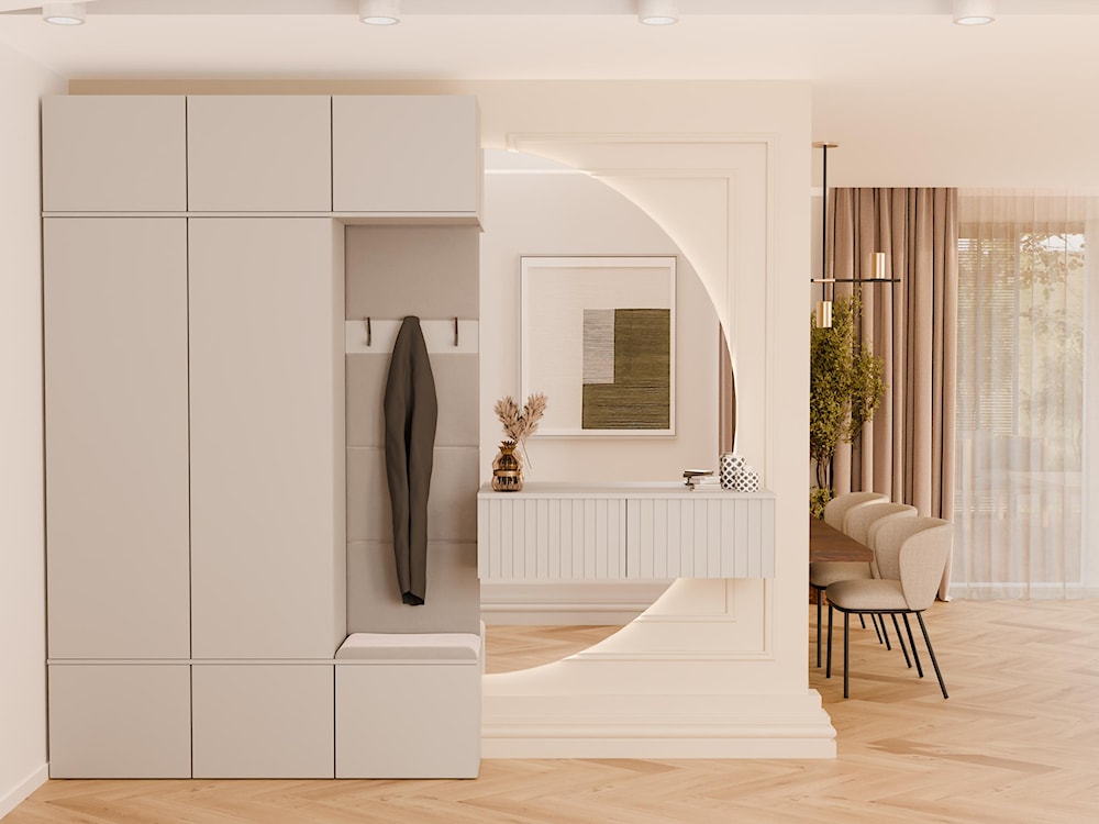 Garderoba dwudrzwiowa Haga z wieszakami i półkami 150 cm kaszmir  - zdjęcie 2