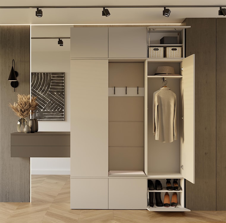 Garderoba dwudrzwiowa Haga z wieszakami i półkami 150 cm kaszmir  - zdjęcie 5