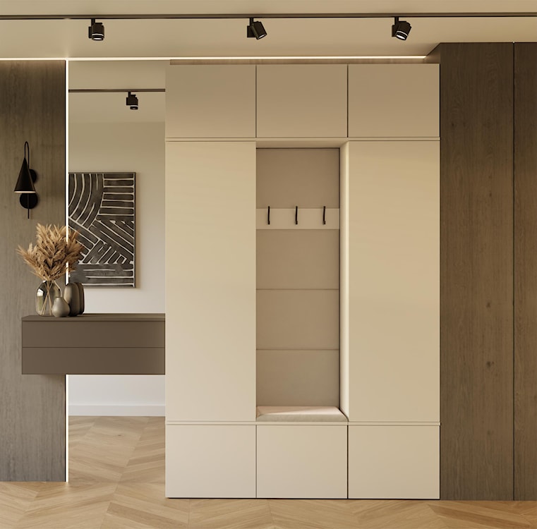 Garderoba dwudrzwiowa Haga z wieszakami i półkami 150 cm kaszmir  - zdjęcie 3