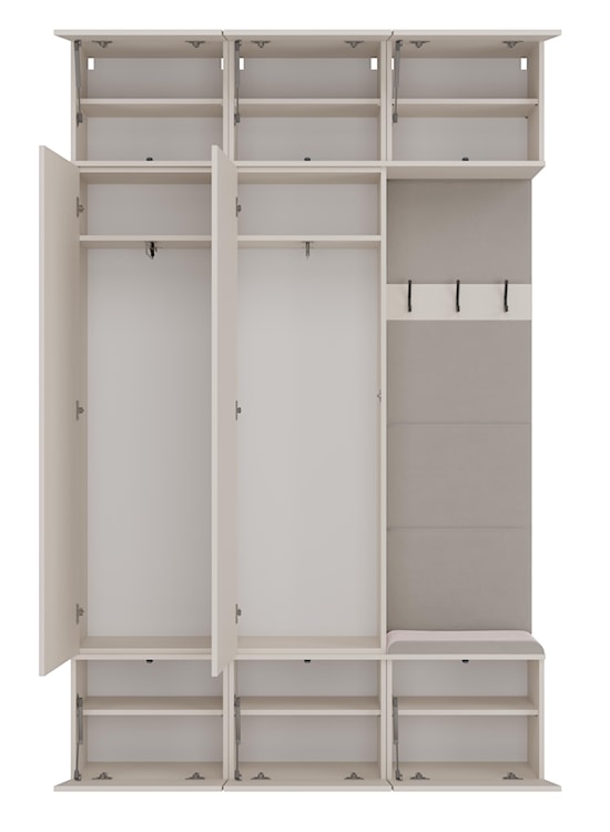 Garderoba dwudrzwiowa Haga z wieszakami i półkami 150 cm kaszmir  - zdjęcie 10