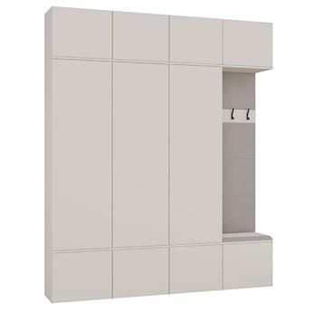 Garderoba trzydrzwiowa Haga z wieszakami i półkami 200 cm kaszmir