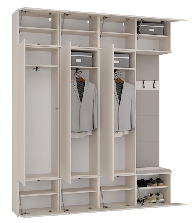 Garderoba trzydrzwiowa Haga z wieszakami i półkami 200 cm kaszmir  - zdjęcie 10