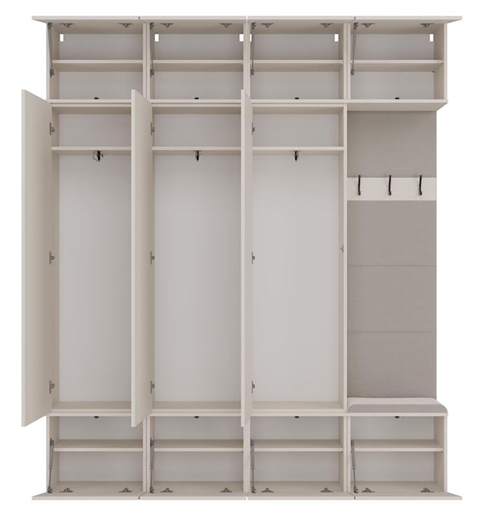 Garderoba trzydrzwiowa Haga z wieszakami i półkami 200 cm kaszmir  - zdjęcie 9