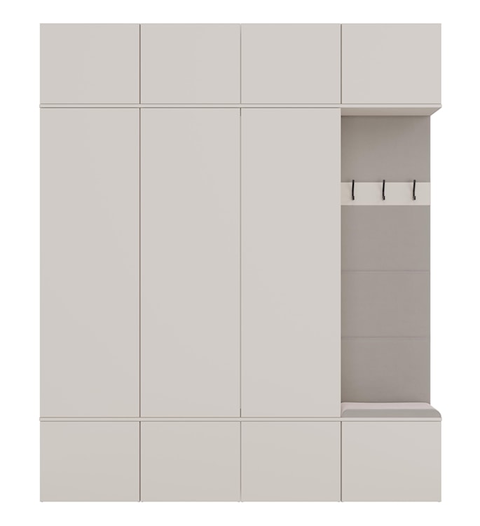 Garderoba trzydrzwiowa Haga z wieszakami i półkami 200 cm kaszmir  - zdjęcie 8