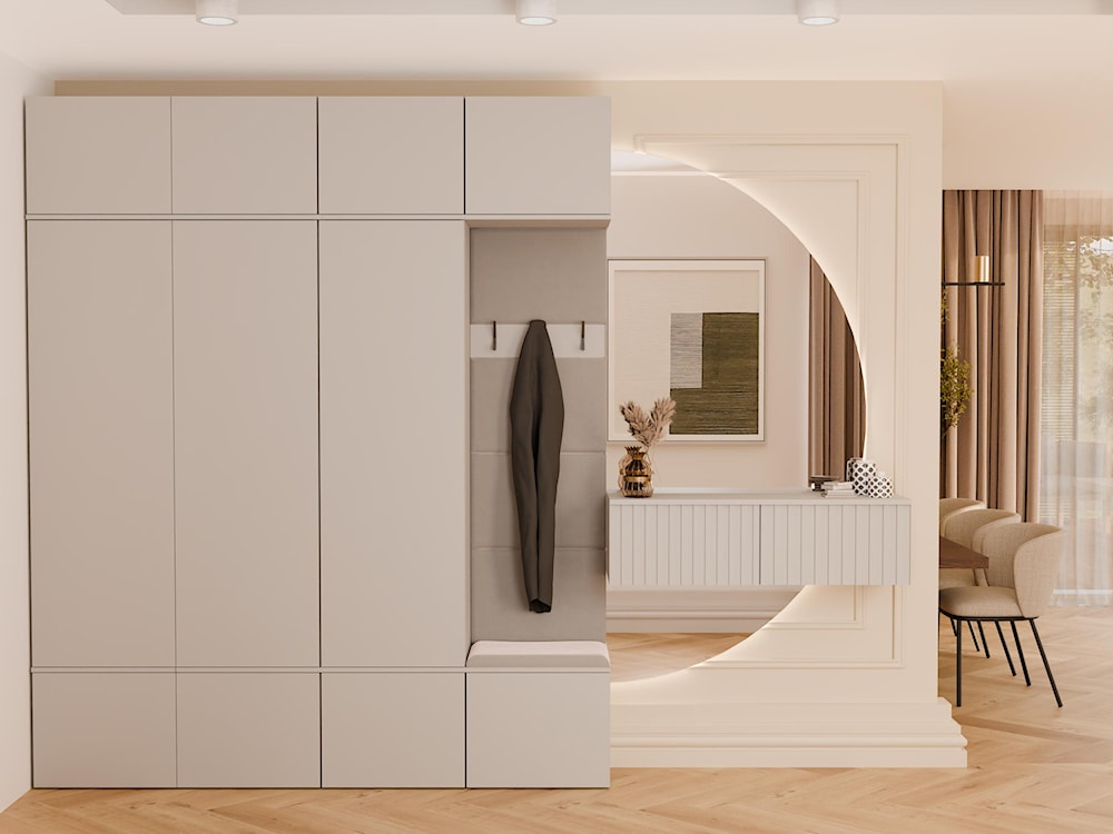 Garderoba trzydrzwiowa Haga z wieszakami i półkami 200 cm kaszmir  - zdjęcie 3