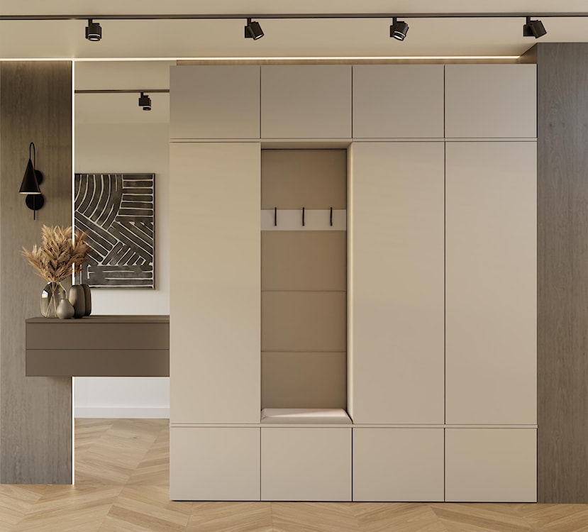 Garderoba trzydrzwiowa Haga z wieszakami i półkami 200 cm kaszmir  - zdjęcie 2