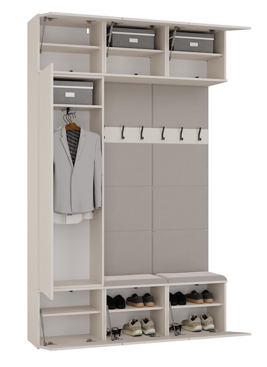 Garderoba jednodrzwiowa Haga z wieszakami i półkami 150 cm kaszmir  - zdjęcie 10