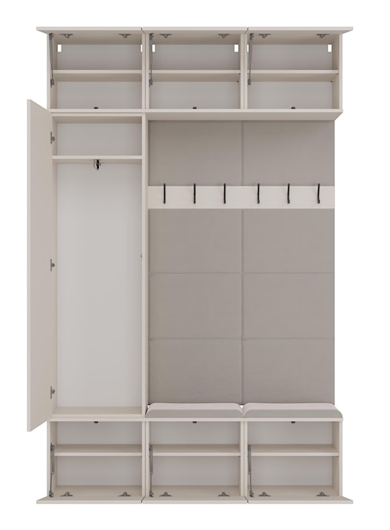 Garderoba jednodrzwiowa Haga z wieszakami i półkami 150 cm kaszmir  - zdjęcie 9