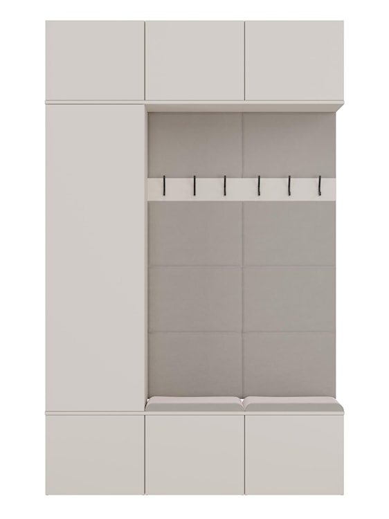 Garderoba jednodrzwiowa Haga z wieszakami i półkami 150 cm kaszmir  - zdjęcie 4