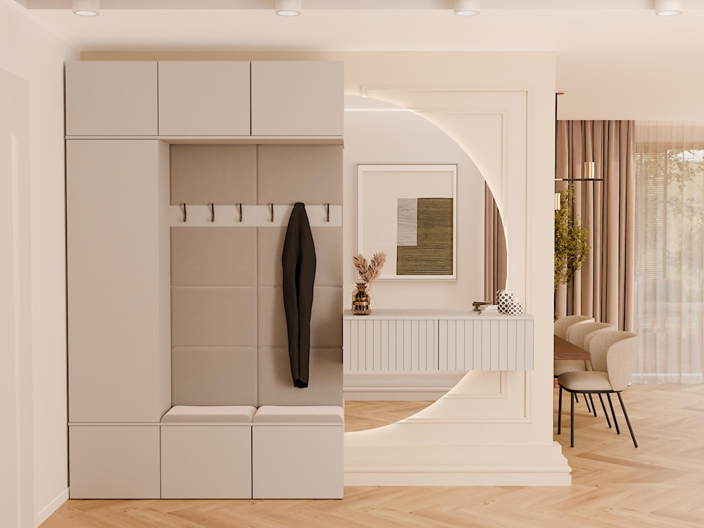 Garderoba jednodrzwiowa Haga z wieszakami i półkami 150 cm kaszmir  - zdjęcie 3