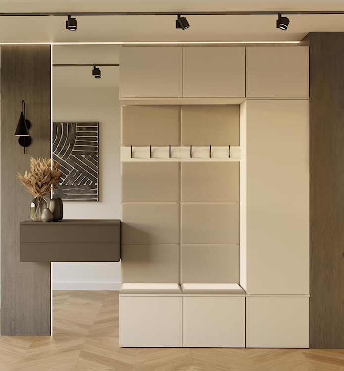 Garderoba jednodrzwiowa Haga z wieszakami i półkami 150 cm kaszmir  - zdjęcie 2