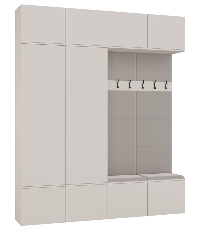 Garderoba dwudrzwiowa Haga z wieszakami i półkami 200 cm kaszmir 