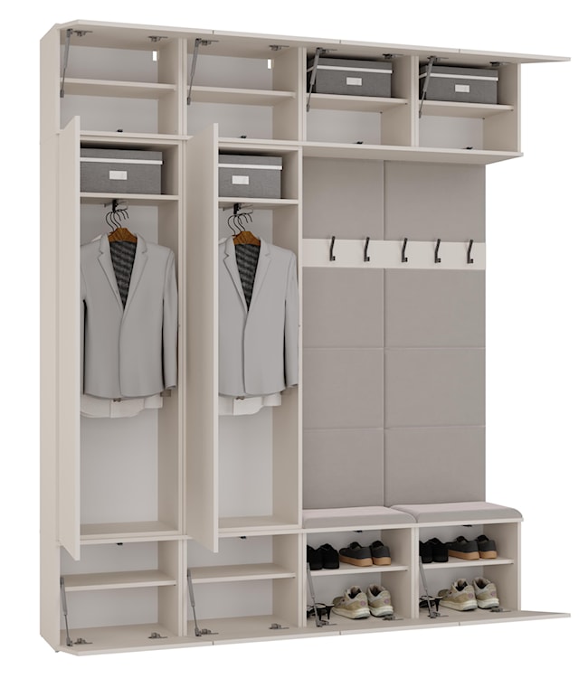 Garderoba dwudrzwiowa Haga z wieszakami i półkami 200 cm kaszmir  - zdjęcie 9