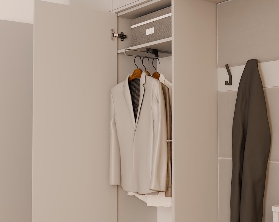 Garderoba dwudrzwiowa Haga z wieszakami i półkami 200 cm kaszmir  - zdjęcie 8