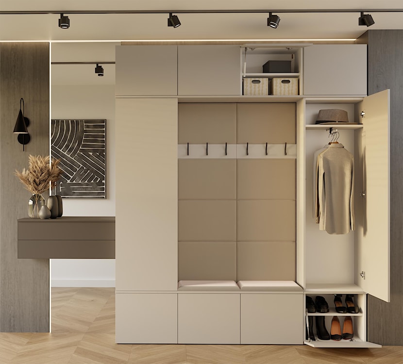 Garderoba dwudrzwiowa Haga z wieszakami i półkami 200 cm kaszmir  - zdjęcie 4