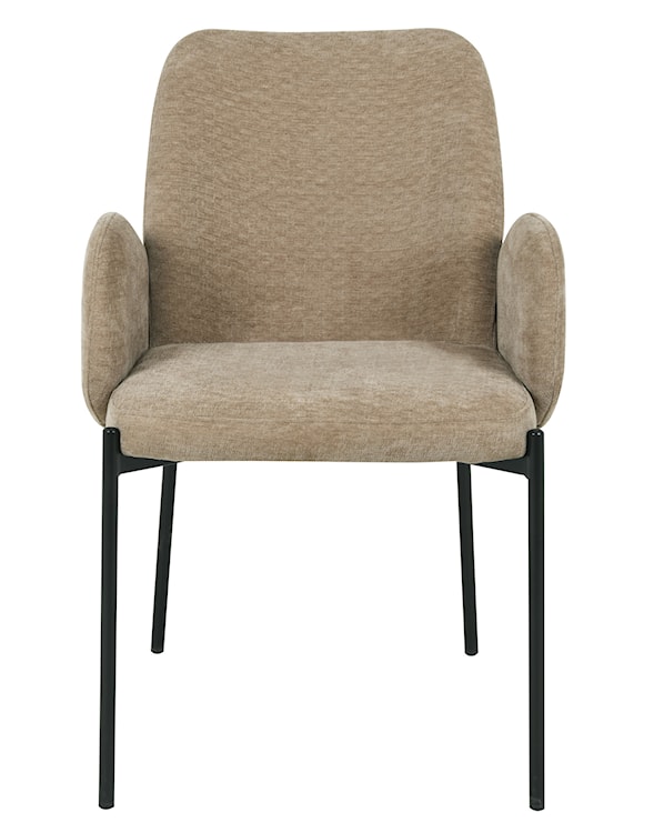 Krzesło tapicerowane Micates z podłokietnikami ciemnobeżowy  - zdjęcie 7
