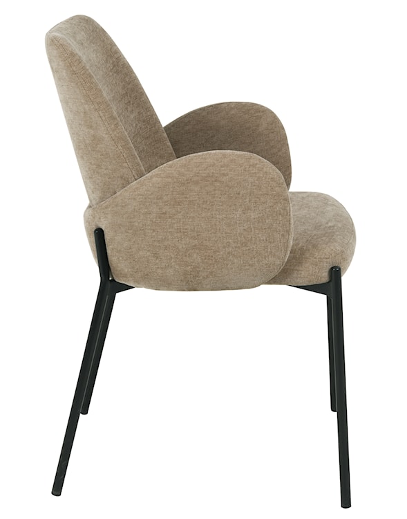 Krzesło tapicerowane Micates z podłokietnikami ciemnobeżowy  - zdjęcie 9