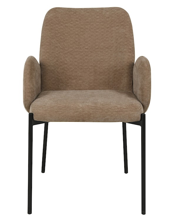 Krzesło tapicerowane Micates z podłokietnikami brązowe  - zdjęcie 7
