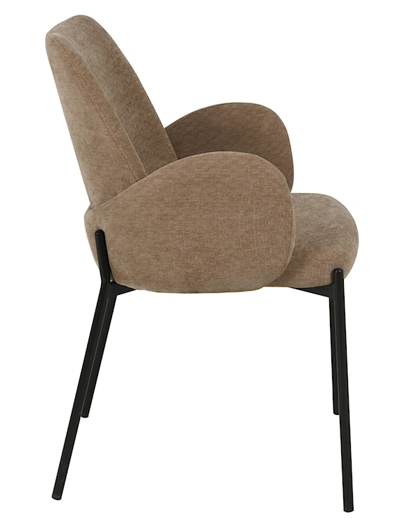 Krzesło tapicerowane Micates z podłokietnikami brązowe  - zdjęcie 20
