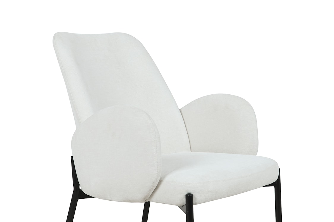 Krzesło tapicerowane Micates z podłokietnikami kremowe  - zdjęcie 14
