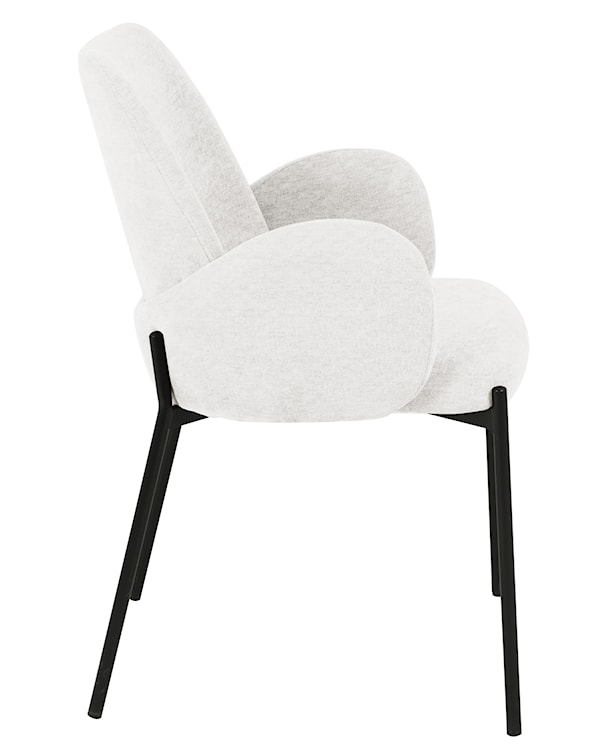 Krzesło tapicerowane Micates z podłokietnikami szaro beżowe  - zdjęcie 10