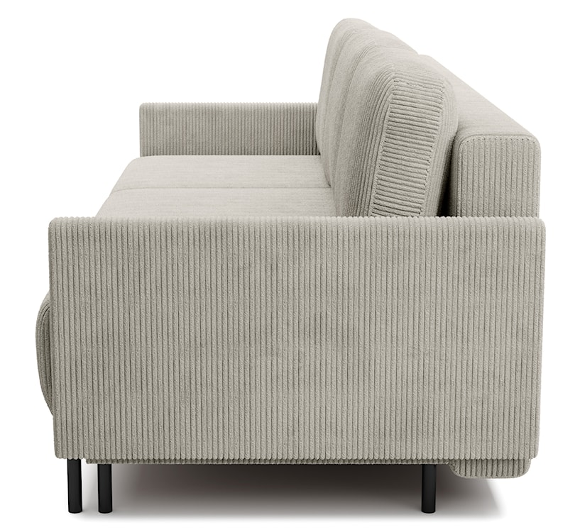 Kanapa rozkładana trzyosobowa Hamiel z pojemnikiem jasnobeżowa sztruks  - zdjęcie 11