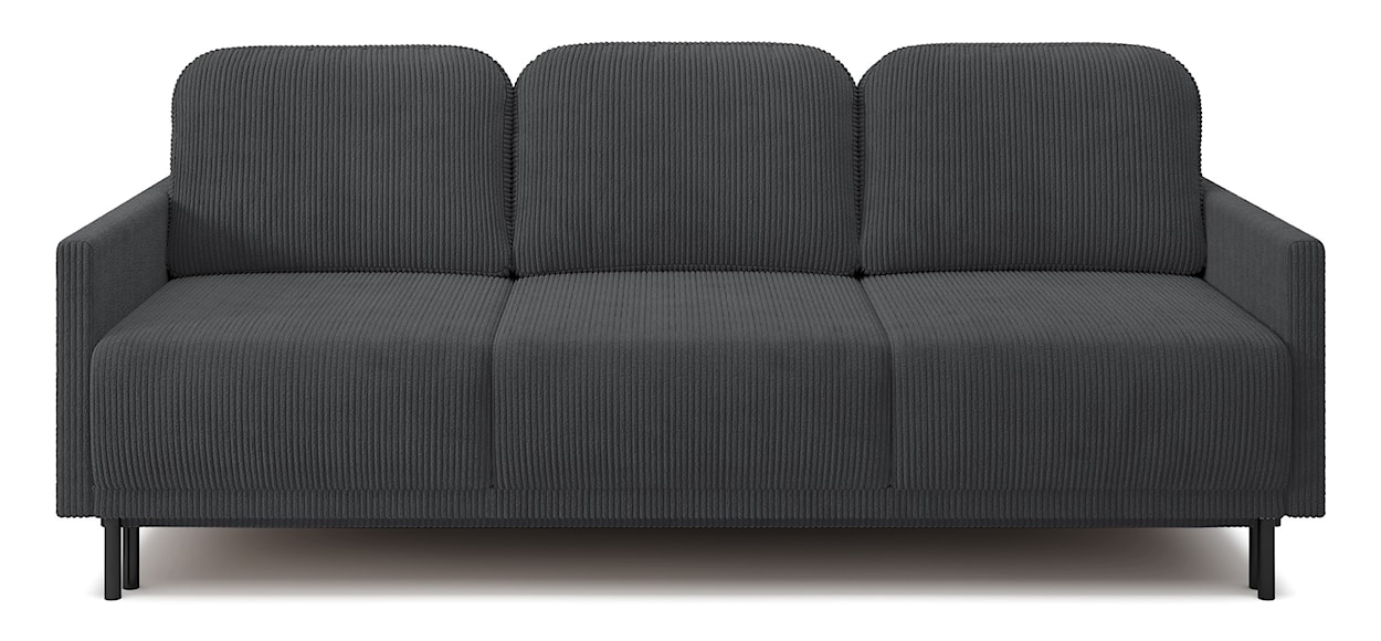 Kanapa rozkładana trzyosobowa Hamiel z pojemnikiem niebieskoszara sztruks 