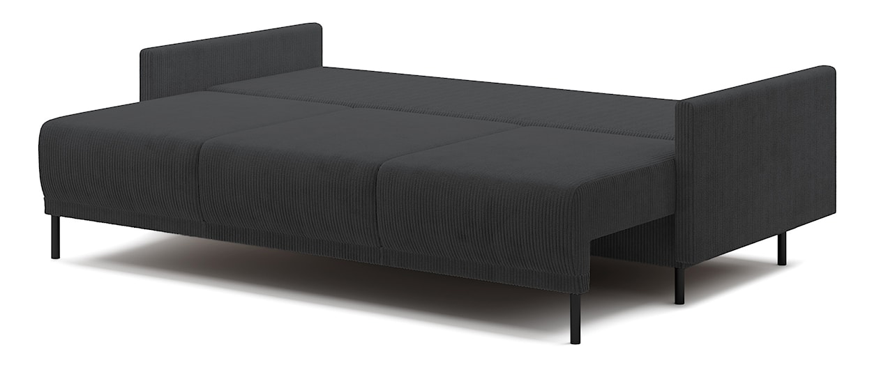 Kanapa rozkładana trzyosobowa Hamiel z pojemnikiem niebieskoszara sztruks  - zdjęcie 3