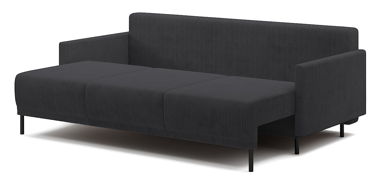 Kanapa rozkładana trzyosobowa Hamiel z pojemnikiem niebieskoszara sztruks  - zdjęcie 4