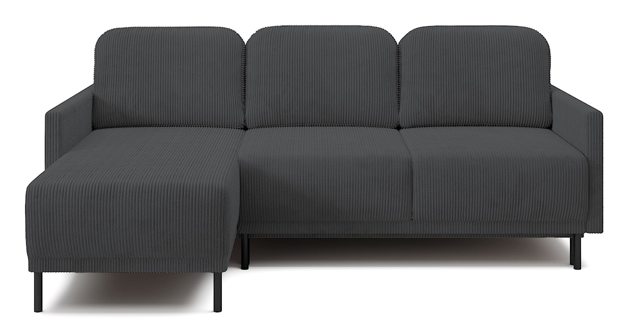 Narożnik rozkładany Hamiel L-kształtny z pojemnikiem uniwersalny niebieskoszary sztruks